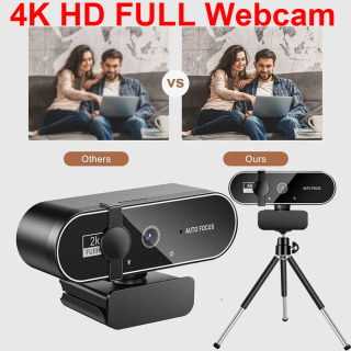 Веб-камера 4K Full HD с микрофоном, автофокусом, веб-камера 8 МП для ПК с ОС Windows, ноутбука, IOS, Macbook, внешняя веб-камера, видеозвонки
