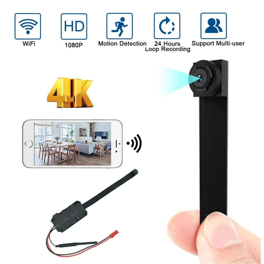 Mini kamera HD 4K 1080P Wi-Fi IP mikro video kamera Portativ simsiz modul DVR qoʻllab-quvvatlash masofadan koʻrish P2P kamera yashirin karta
