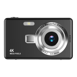 4K HD 1080P 96 megapikselli avtofokusli raqamli kamera, 2,4 dyuymli IPS ekranli 16X masshtabli videokamera, bolalar kattalar uchun suratga olish uchun. черный
