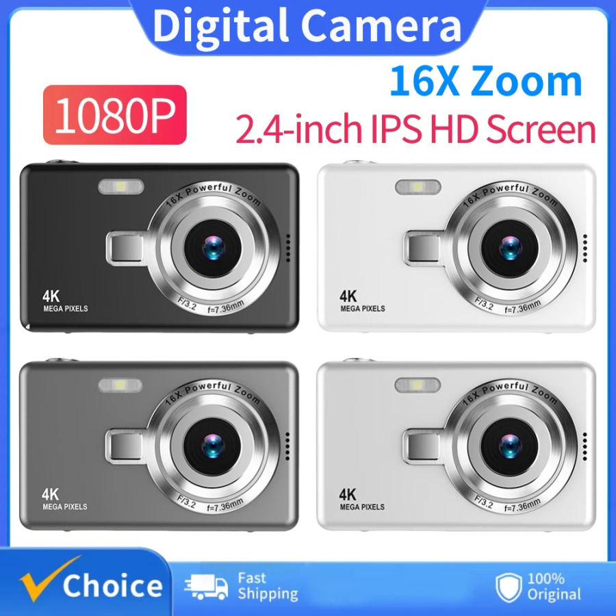 4K HD 1080P avtofokusli Vlogging kamerasi 16x kattalashtirish fotokamera 2,4 dyuymli IPS ekranli videokamera Bolalar kattalar uchun suratga olish