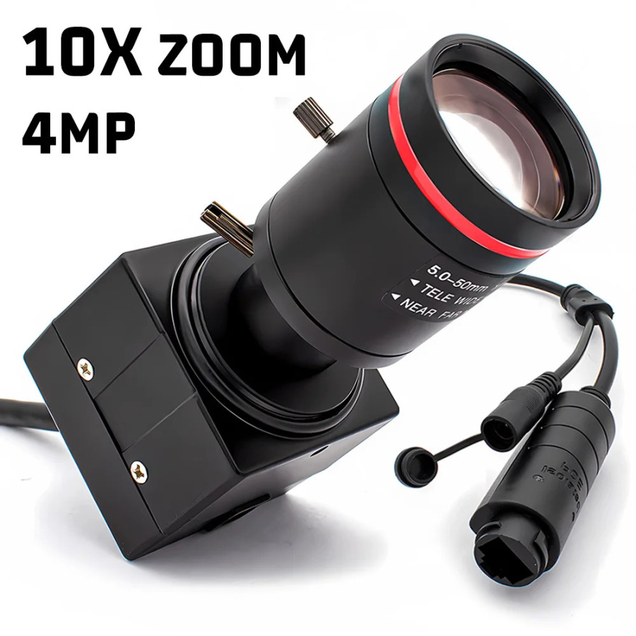 IP-камера с 10-кратным зумом, 2/4 МП, POE, 5-50 мм, варифокальный объектив, HD-безопасность, Onvif RTSP H.265, система видеонаблюдения, промышленная камера видеонаблюдения