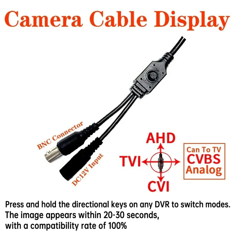 Модуль камеры видеонаблюдения 5MP AHD, 100% совместимый CVI/TVICVBS 4 в 1, печатная плата + объектив + ИК-кабель, полный комплект видео «сделай сам», с меню