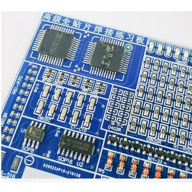 SMD/SMT komponentlari lehimlash amaliy kengashi elektron toʻplamlar oʻquv toʻplami Elektron komponentlar DIY toʻplami SMT aksessuarlari