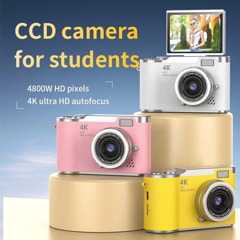 4K 48MP raqamli kamera, videokamera, bolalar, kattalar va yangi boshlanuvchilar uchun 2,4 dyuymli ekranli qayta zaryadlanuvchi kamera.