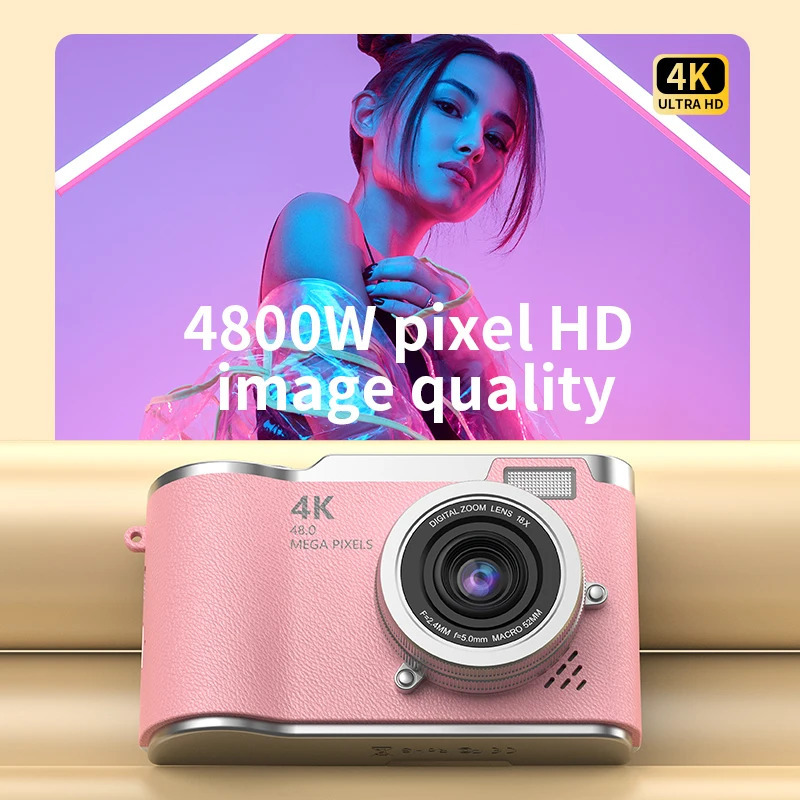 4K 48MP raqamli kamera, videokamera, bolalar, kattalar va yangi boshlanuvchilar uchun 2,4 dyuymli ekranli qayta zaryadlanuvchi kamera.