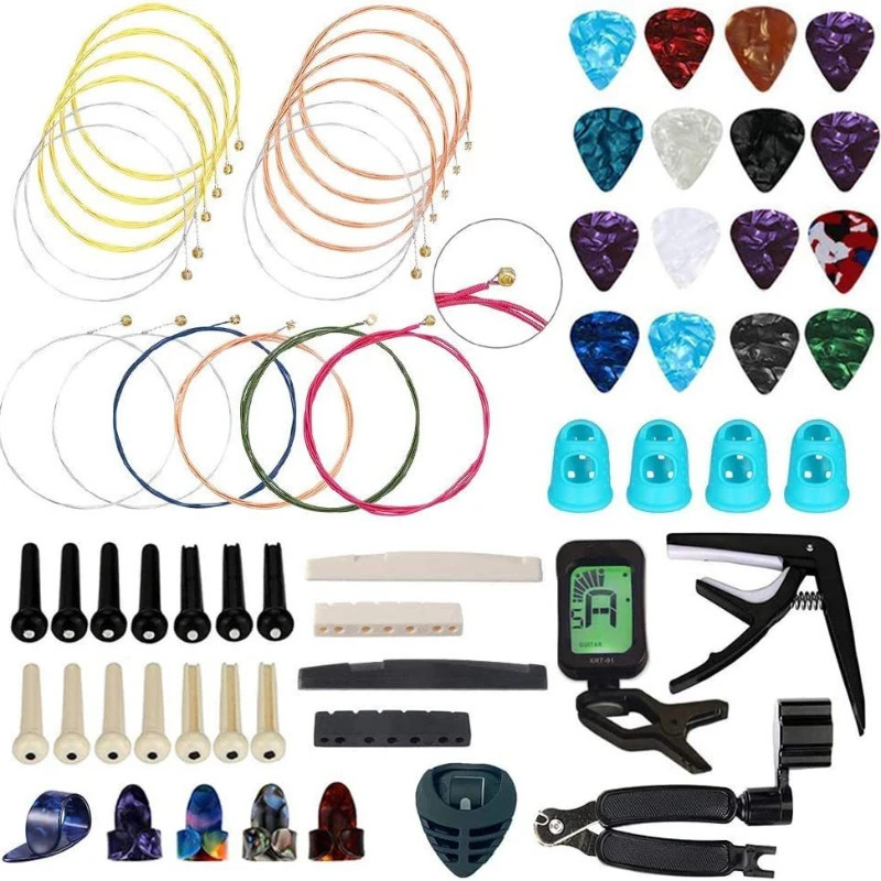 Gitara aksessuarlari toʻplami Elektron tyuner bilan Tyuning Picks Xizmat asboblari Musiqa asboblari aksessuarlari