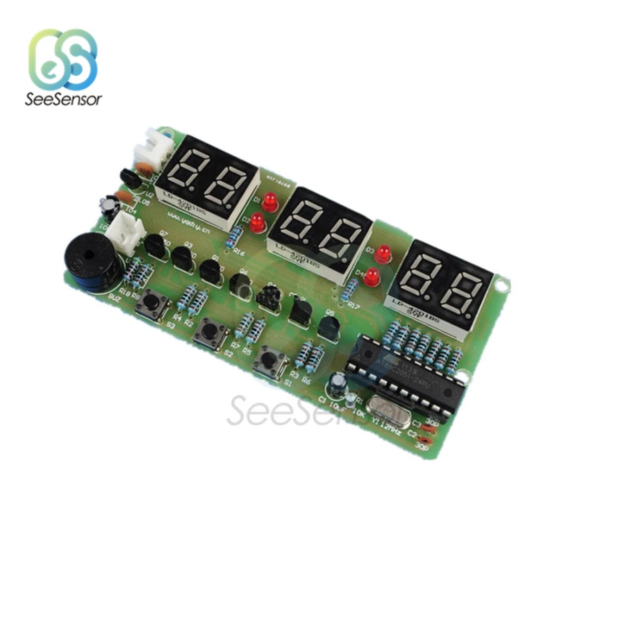 DIY toʻplamlari C51 elektron soat raqamli trubkasi LED displey elektron modul toʻplami qismlari va komponentlari DC 7-12V