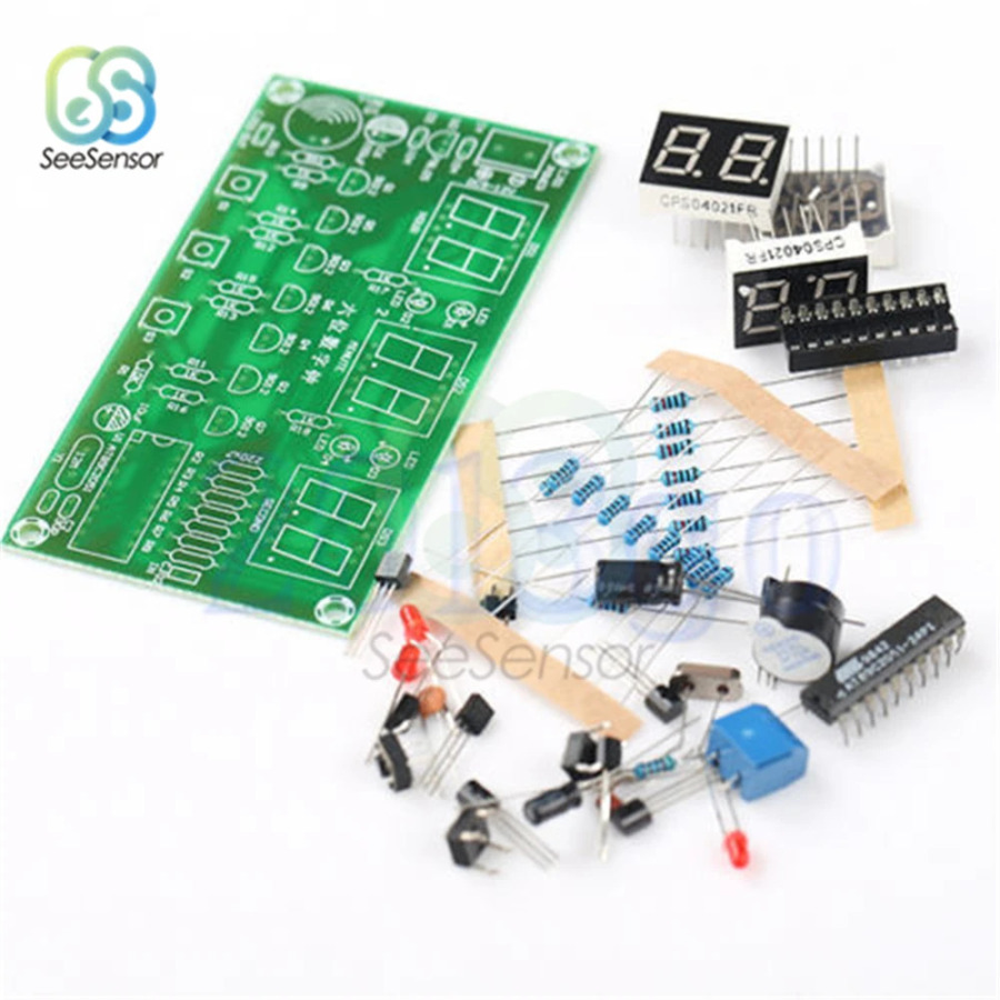 DIY toʻplamlari C51 elektron soat raqamli trubkasi LED displey elektron modul toʻplami qismlari va komponentlari DC 7-12V