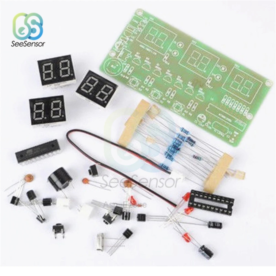 DIY toʻplamlari C51 elektron soat raqamli trubkasi LED displey elektron modul toʻplami qismlari va komponentlari DC 7-12V