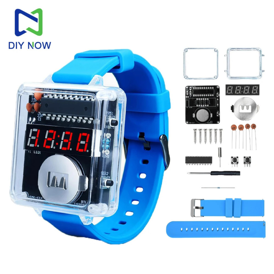 Elektron LED soatlar DIY toʻplami Raqamli naychali soat aksessuarlari Lehimlash moslamasi Elektron silikon soat 10S Avtomatik uyqu