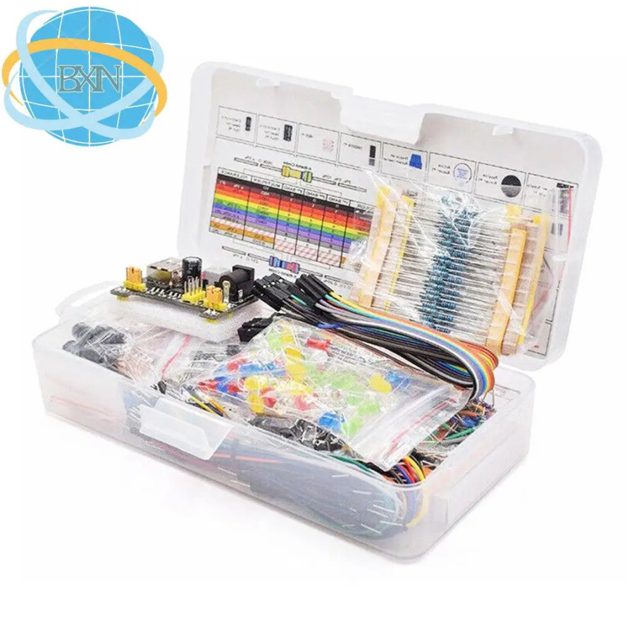Arduino R3 umumiy kondensatorlar rezistorlari kondensatorlari 830-quduqni ishlab chiqish kengashi uchun elektron komponentlar toʻplami DIY boshlangʻich loyihasi