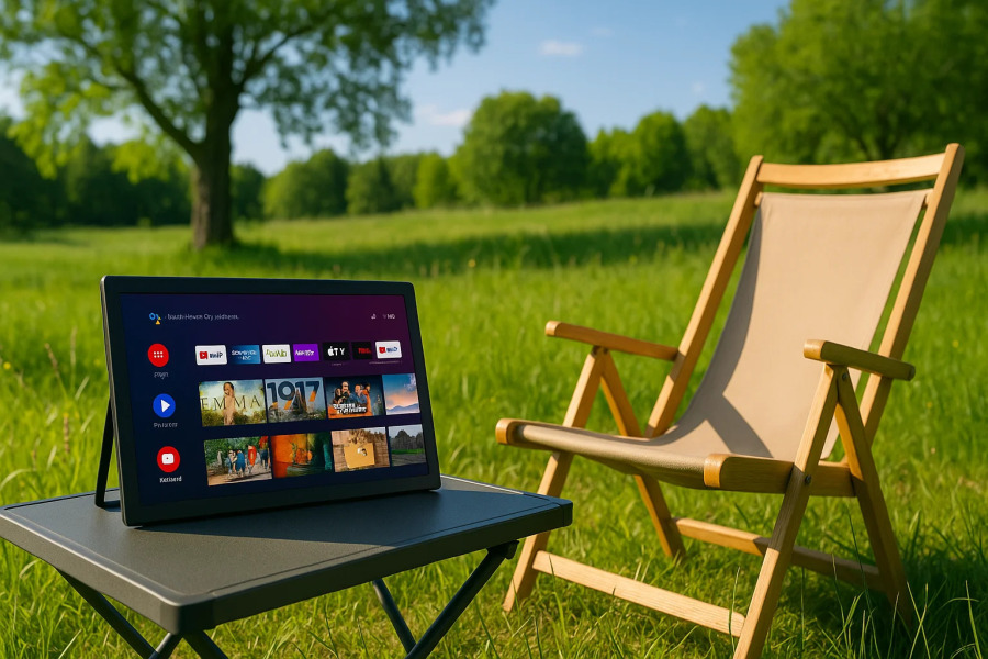 Google Android Portativ Smart TV: Wi-Fi, DVB-T2, ATSC, ISDB, FM radio va sayohat, tashqi va uyda foydalanish uchun media pleerli raqamli televizor.