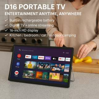 Portativ Wi-Fi Raqamli Smart TV Mini LED GTV Google TV FM radiosi DVB-T2/ATSC/ISDB