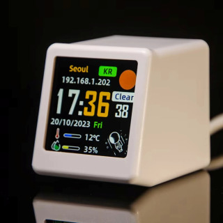 Rus tilidagi Mini Portativ aqlli Wi-Fi soati ob-havo stantsiyasi sovgʻa displeyi ob-havo harorati namlik soati ish stolini bezatish