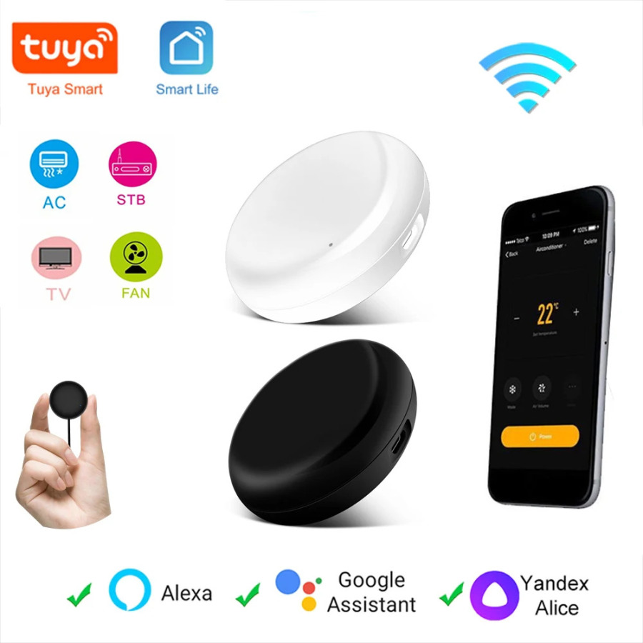 Wi-Fi Smart Универсальный ИК-пульт дистанционного управления DIY Инфракрасный пульт дистанционного управления для ТВ-кондиционера через Alexa Google Home Tuya Smart Life