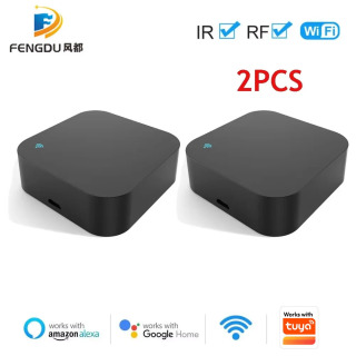 Умный пульт дистанционного управления Tuya Smart для дома: Wi-Fi, ИК, RF433МГц для кондиционеров, штор, гаражей, совместим с Alexa и Google Home черный