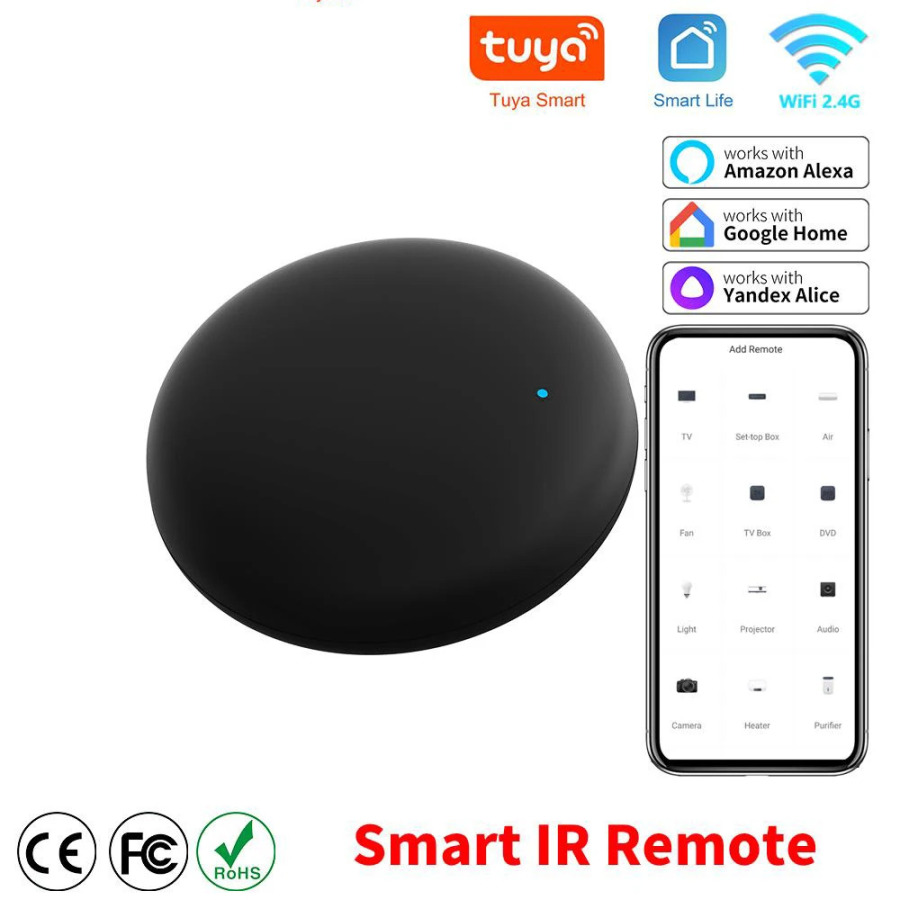 Tuya Wi-Fi Smart IR masofadan boshqarish pulti televizor uchun konditsioner Alexa masofadan boshqarish pulti Google Home bilan ishlaydi Yandex Google