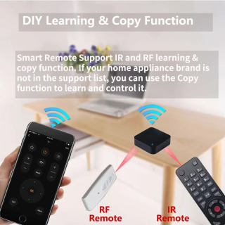 Tuya Smart RF IR masofadan boshqarish pulti WiFi Smart uy konditsioneri BARCHA TV LG TV Alexa Google Home-ni qoʻllab-quvvatlaydi
