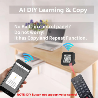 Konditsioner TV uchun Tuya Smart IR pulti AC Alexa Google Home Yandex bilan ishlaydi, namlik sensori