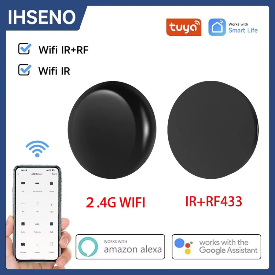 Tuya Wi-Fi умный ИК-пульт дистанционного управления Wi-Fi ИК RF универсальный инфракрасный пульт дистанционного управления для умного дома Поддержка Alexa Google Home