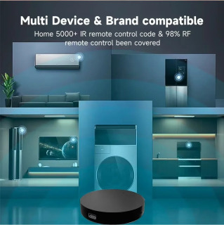 Tuya Smart Wi-Fi RF IR masofadan boshqarish pulti Smart uy uchun, konditsionerlar va barcha televizorlar, shu jumladan LG TV, Alexa va Google Home-ni qoʻllab-quvvatlaydi