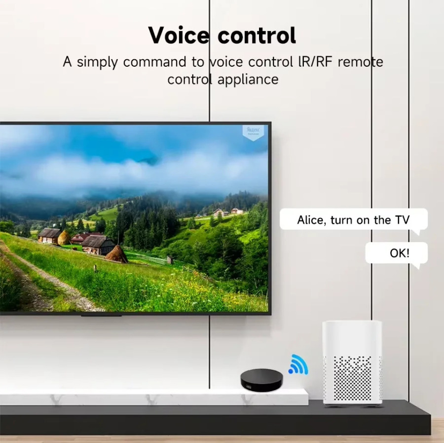 Tuya Smart Wi-Fi RF IR masofadan boshqarish pulti Smart uy uchun, konditsionerlar va barcha televizorlar, shu jumladan LG TV, Alexa va Google Home-ni qoʻllab-quvvatlaydi