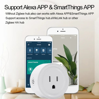 Американская умная вилка Zigbee3.0, беспроводной пульт дистанционного управления, поддержка приложения Alexa Smartthing, удаленная домашняя автоматизация