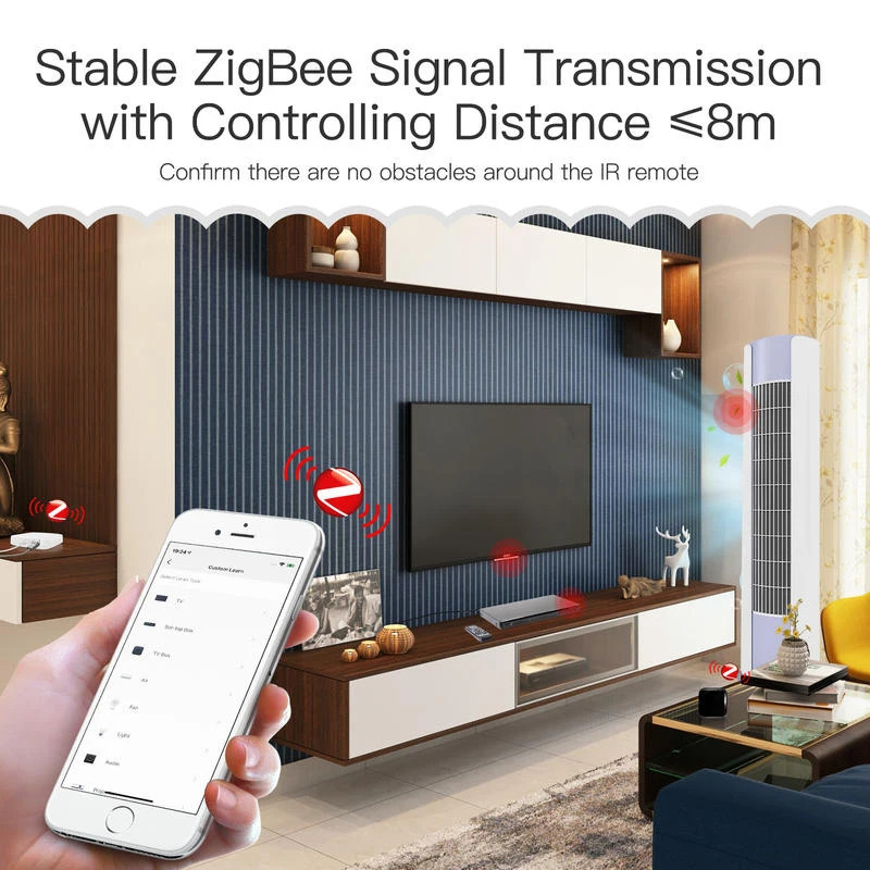 MOES Tuya Zigbee3.0 Умный ИК-пульт дистанционного управления для кондиционера ТВ Универсальный инфракрасный пульт дистанционного управления работает с Alexa, Google Home