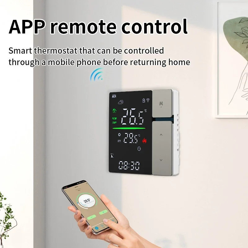 APP masofadan boshqarish pulti, Alexa va Google Home ovozli boshqaruvi va displey bilan haroratni nazorat qilish uchun Tuya Smart WiFi kaliti