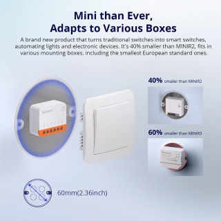 Смарт-переключатель SONOFF MINIR4 с Wi-Fi и 2-сторонним управлением