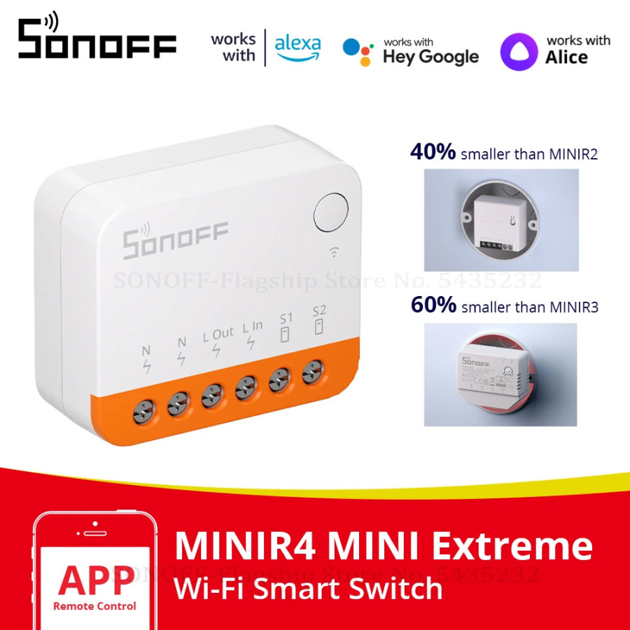 Смарт-переключатель SONOFF MINIR4 с Wi-Fi и 2-сторонним управлением