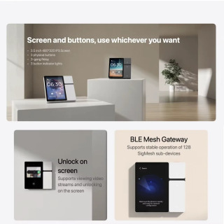 TUYA Smart markaziy boshqaruv paneli Mini sahna rejimi sensorli ekrani 3 oʻrni oʻrnatilgan IR masofadan boshqarish pulti Bluetooth Sigmesh Alexa ovozli