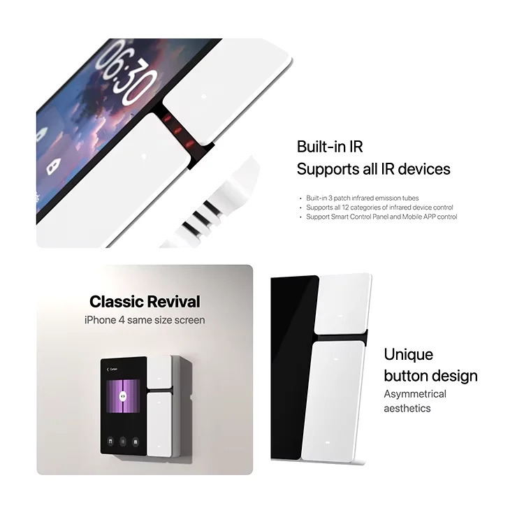 TUYA Smart markaziy boshqaruv paneli Mini sahna rejimi sensorli ekrani 3 oʻrni oʻrnatilgan IR masofadan boshqarish pulti Bluetooth Sigmesh Alexa ovozli