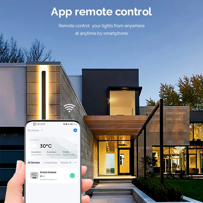 Tuya/Smartlife APP orqali masofadan boshqariladigan DIY Smart WiFi Dimmer moduli, ikki tomonlama, Alexa va Google Home ovozli boshqaruviga mos keladi