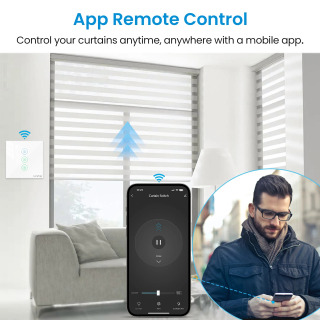 QCSMART Tuya Smart Life Роликовая штора с дистанционным управлением с черным таймером в процентах Работа с Google Home Alexa