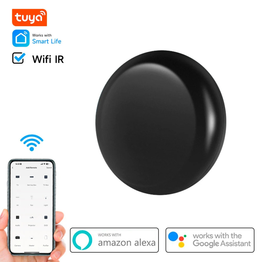 Tuya Wi-Fi IR masofadan boshqarish pulti Tuya Smart Home TV DVD konditsioneri uchun masofadan boshqarish pulti AUD Alexa Google Home bilan ishlaydi