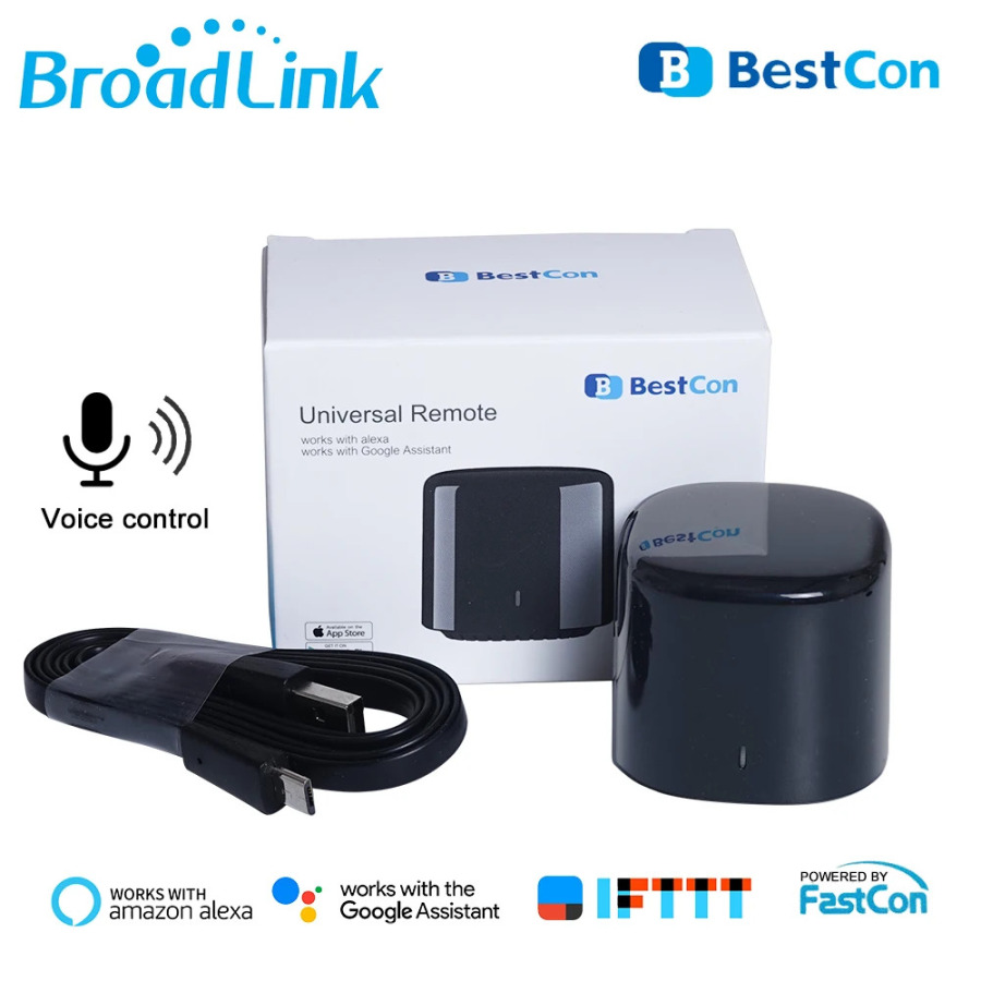 Broadlink BestCon Rm4c Mini Smart WiFi IR masofadan boshqarish pulti Alexa Google Home tomonidan konditsioner televizor toʻplami uchun aqlli uy masofadan boshqarish pulti