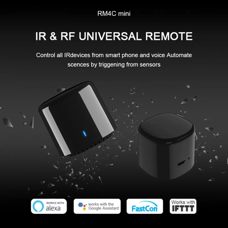 Broadlink BestCon Rm4c Mini Smart WiFi IR masofadan boshqarish pulti Alexa Google Home tomonidan konditsioner televizor toʻplami uchun aqlli uy masofadan boshqarish pulti