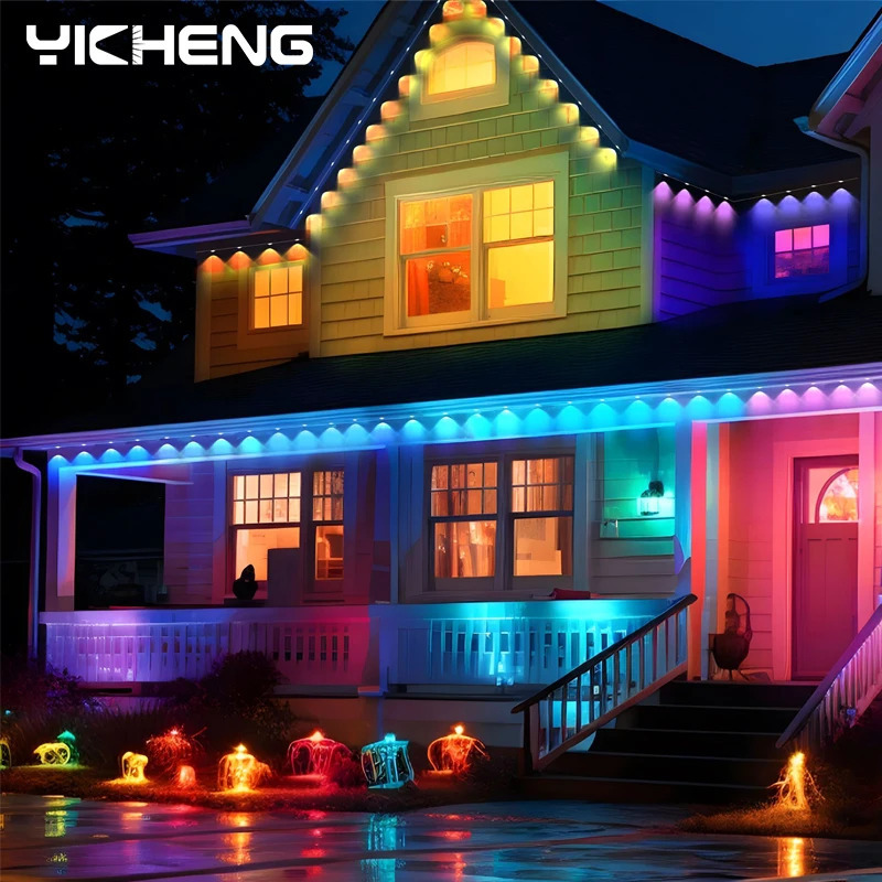 Smart RGB masofadan boshqarish pulti Ochiq IP67 suv oʻtkazmaydigan parda Rojdestvo Xellouin bayrami uchun uy bezatish atmosfera nuri