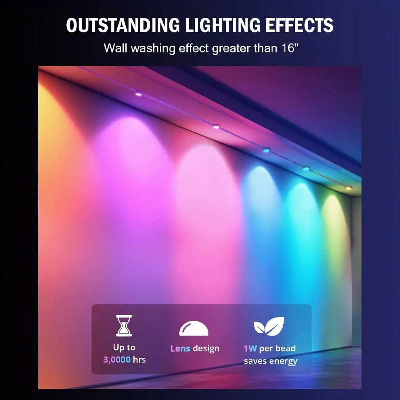 Smart RGB masofadan boshqarish pulti Ochiq IP67 suv oʻtkazmaydigan parda Rojdestvo Xellouin bayrami uchun uy bezatish atmosfera nuri