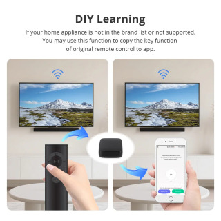 Zigbee IR masofadan boshqarish pulti Tuya Home bilan Matter Hub orqali infraqizil televizor konditsioner IR fan uchun Smart IR boshqaruvi bilan ishlaydi.