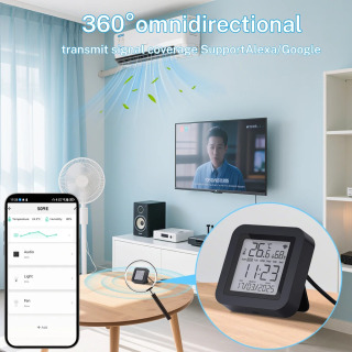 Умный ИК-пульт дистанционного управления Tuya Wi-Fi с функцией температуры и влажности заменяет телевизор с кондиционером работает с Alexa Google Home