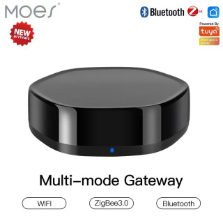 Moes Tuya ZigBee Smart Multi-Mode Gateway, Bluetooth Mesh Hub, 38K kanalli IR masofadan boshqarish pulti va Alexa va Google Home uchun 2-in-1 ovozli boshqaruvi bilan Светло-серый