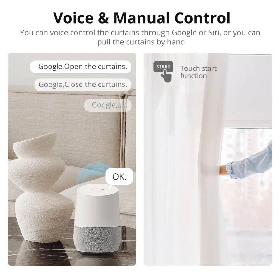 Zemismart MT82 Автоматическая система штор Smartthings Home Приложение Пульт дистанционного управления Google Home Совместимая электрическая система резьбы