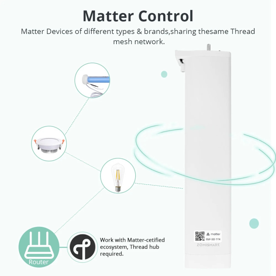 Zemismart MT82 Автоматическая система штор Smartthings Home Приложение Пульт дистанционного управления Google Home Совместимая электрическая система резьбы