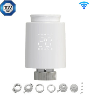Умный термостат TRV, радиаторный клапан, Zigbee/WiFi, приводная головка Tuya, пульт дистанционного управления температурой, голосовое управление, Alexa Google Home светло-зеленый