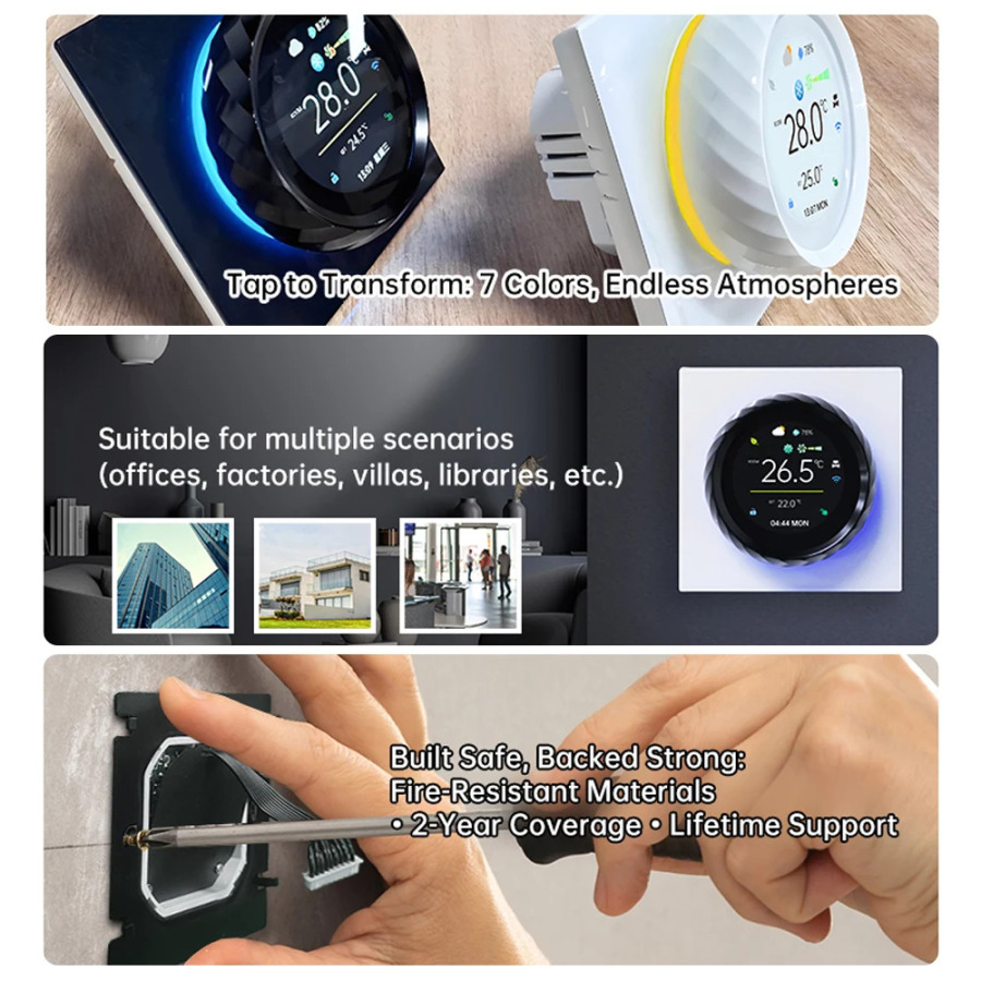 Tuya Smart Life 2025 uy termostati konditsioneri WiFi harorati isitish sovutish ovozli masofadan boshqarish pulti Google Alexa