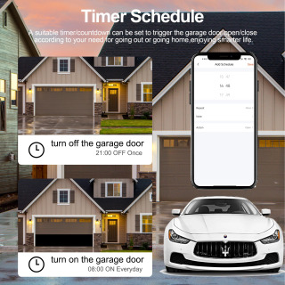GIRIER Tuya Smart Wi-Fi garaj eshiklarini ochish boshqaruvchisi ilovasi Ovozli boshqaruvni qoʻllab-quvvatlash Alexa Google Home Assistant bilan ishlaydi