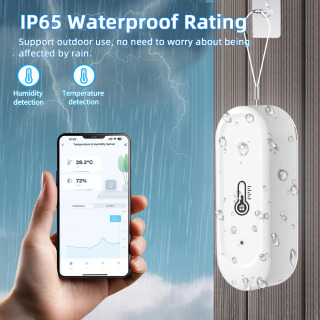 Tuya Wi-Fi/Zigbee Smart harorat namligi sensori tashqi IP65 suv oʻtkazmaydigan ilovasi masofaviy monitoring Alexa Google Home bilan ishlaydi