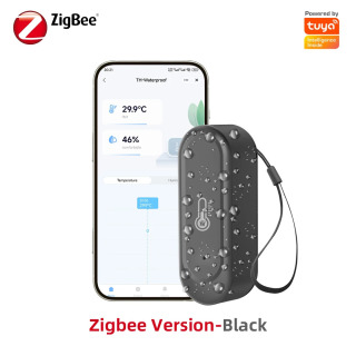 Tuya Wi-Fi/Zigbee Smart harorat namligi sensori tashqi IP65 suv oʻtkazmaydigan ilovasi masofaviy monitoring Alexa Google Home bilan ishlaydi серебристый